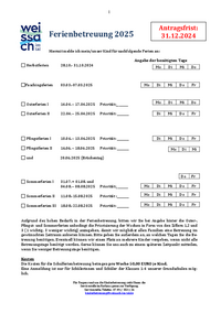 Anmeldung Ferienbetreuung 2024/25